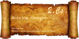 Quiring Csongor névjegykártya